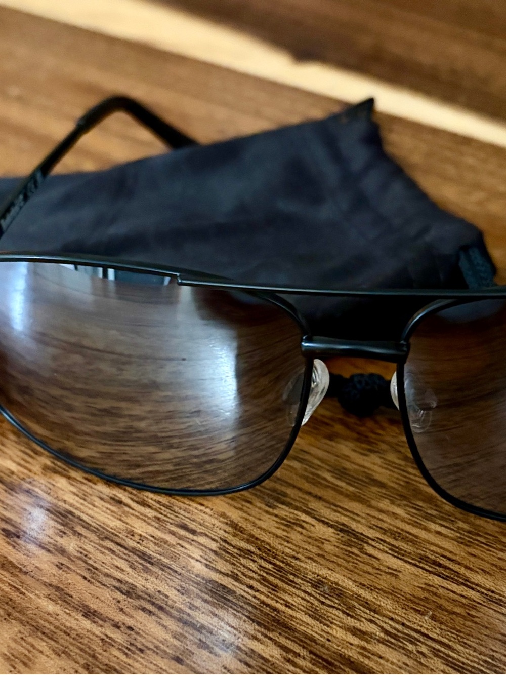 NWOT Timberland Matte Black Polarized Aviator Sunglasses 02D 64-15-135 fabric cs